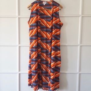 LuLaRoe Joy Western Sleeveless Duster Vest Chevron Medium